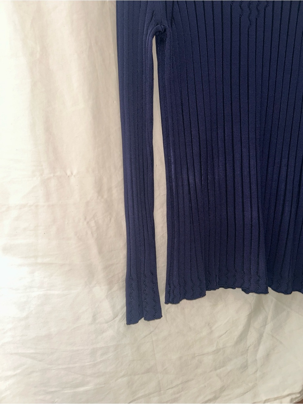 Navy/Indigo Ribbed Long-Sleeve Knit Sweater - Picture 2 of 10